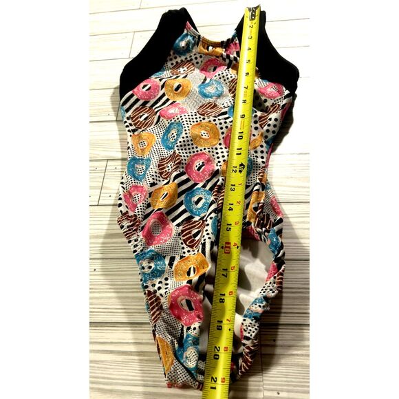 SNOWFLAKE Gymnastics Dance LEOTARD Adult Xsmall DONUTS With Matching Scrunchie - Picture 6 of 7